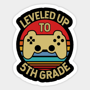 Leveling Up To 5th Grade Kids Sticker